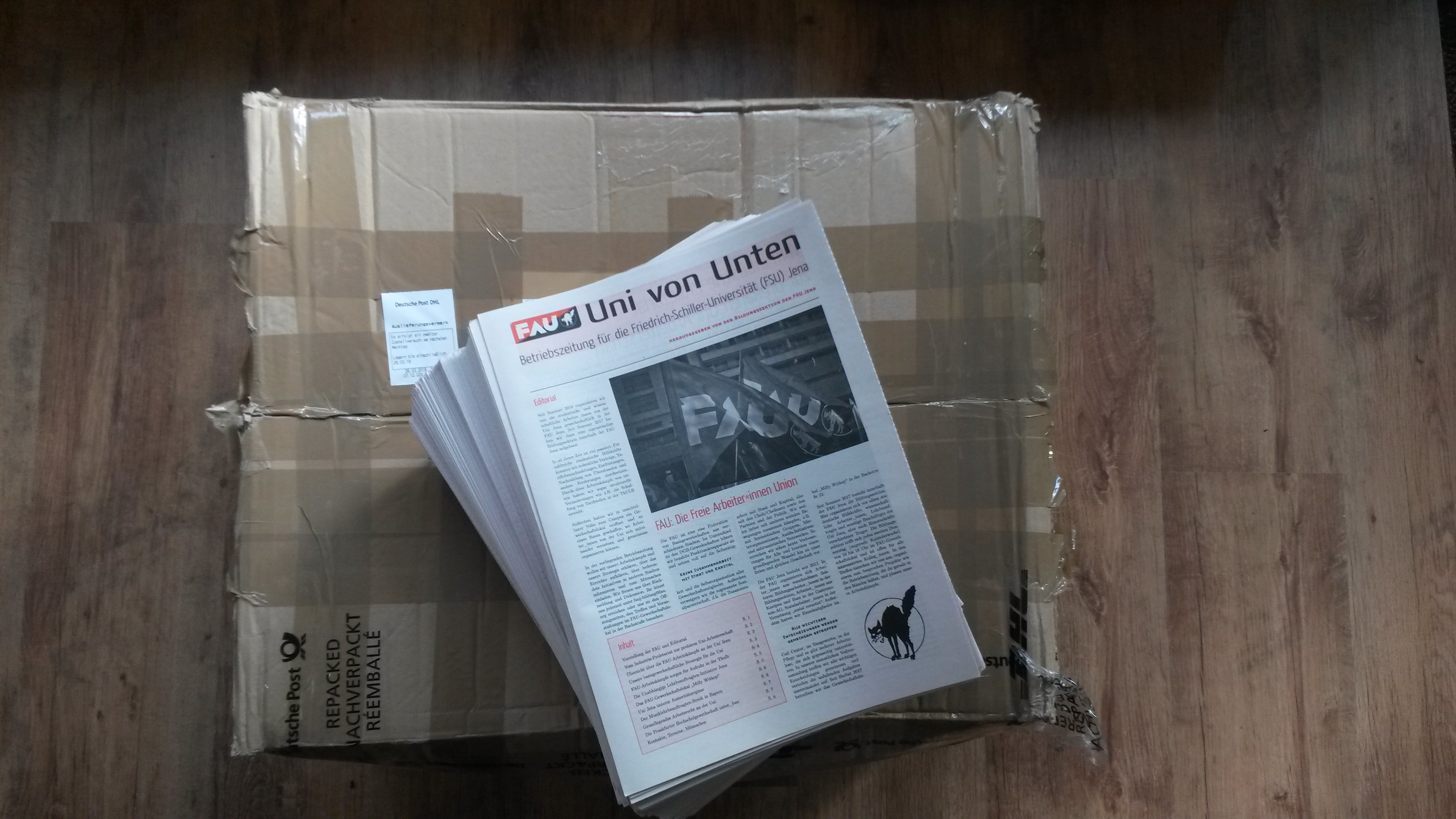 Feier anlässlich der Veröffentlichung unserer Betriebszeitung an der Uni Jena