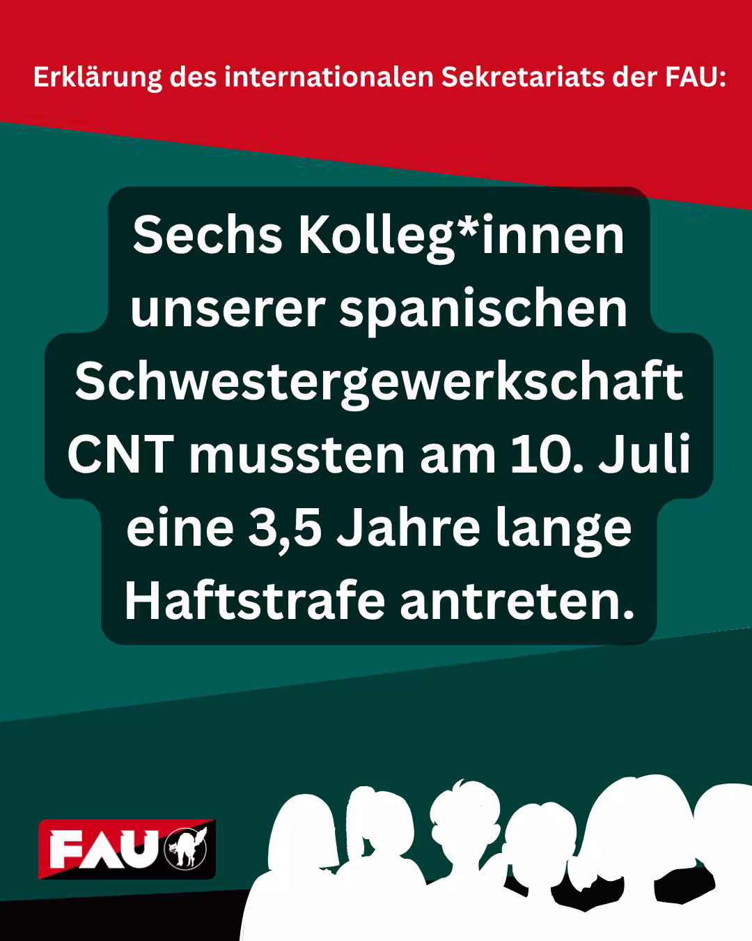 Antritt der Haftstrafe für sechs Kolleg:innen unserer spanischen Schwestergewerkschaft