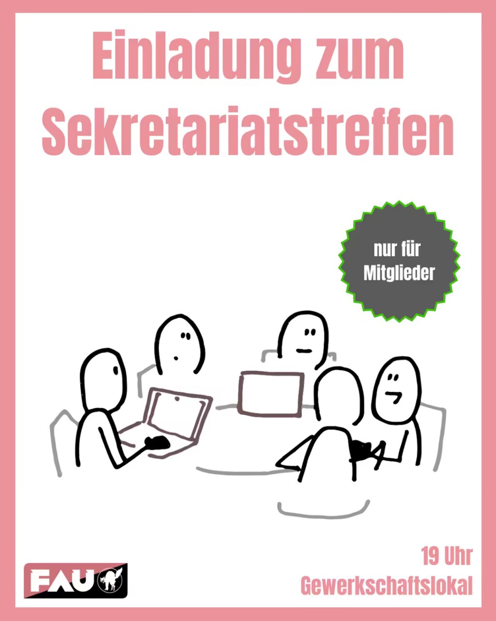 Einladung zum heutigen Sekretariatstreffen